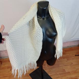 Sciarpa di lana 150 cm, larghezza 44 cm, con frang