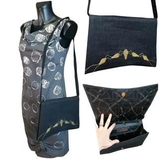 Aldrovandi, borsa a tracolla rivestita seta
