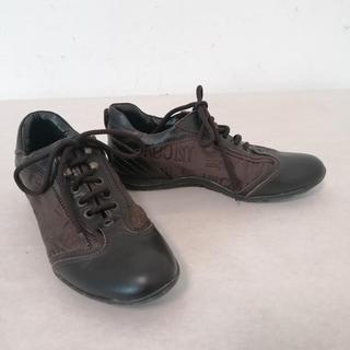 Just Cavalli sneakers marroni in tela e pelle. CON