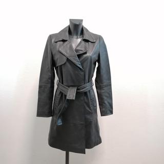 Mango giacca modello trench in pelle di ovino