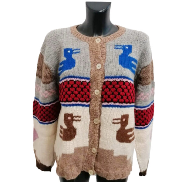 Cardigan vintage in lana lavorato ai ferri