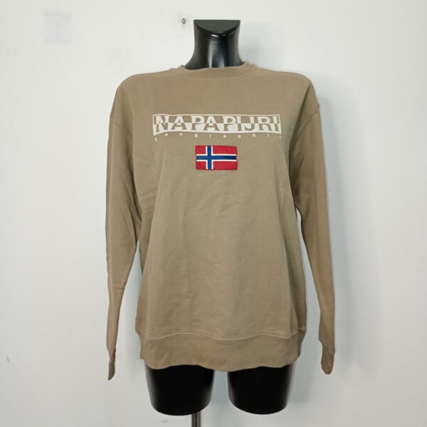 Felpa Napapijri beige con logo frontale