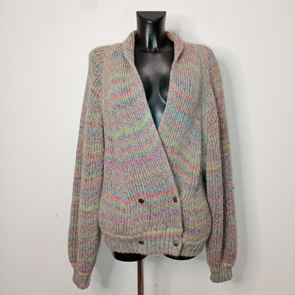 Cardigan in lana multicolore vintage