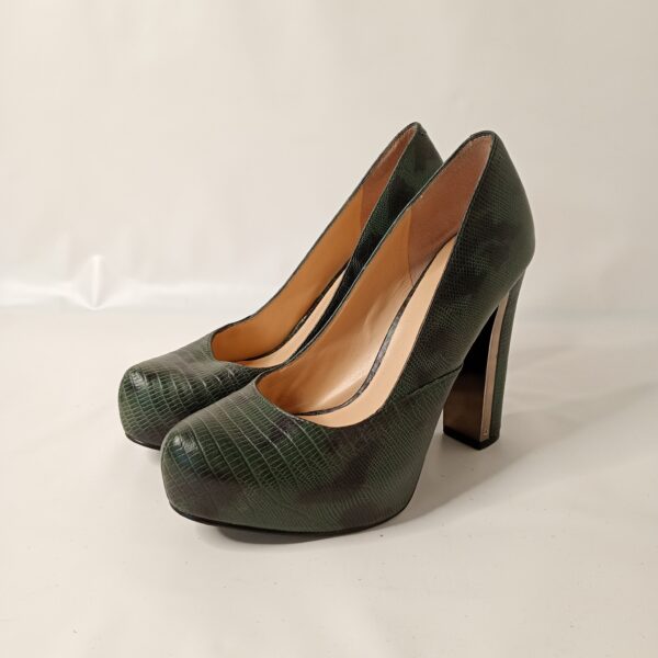 Decollete Guess verde effetto lucertola